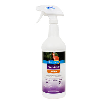 Farnam Horse Vetrolin Shine Ready To Use Spray Coat Polish Conditioner 32Oz